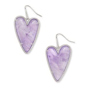 Kendra Scott Ansley Heart Drop Earrings in Amethyst